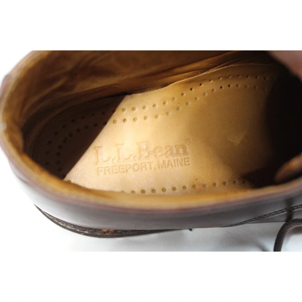Vintage LL Bean Mens Brown Leather Lug Sole Chukka Boots Size 80 M 211433